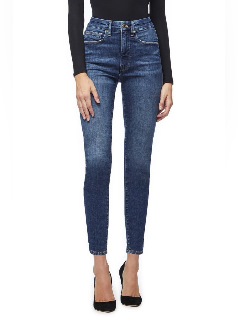 Good American Good Legs Released Hem High Rise Skinny Jeans 14/32